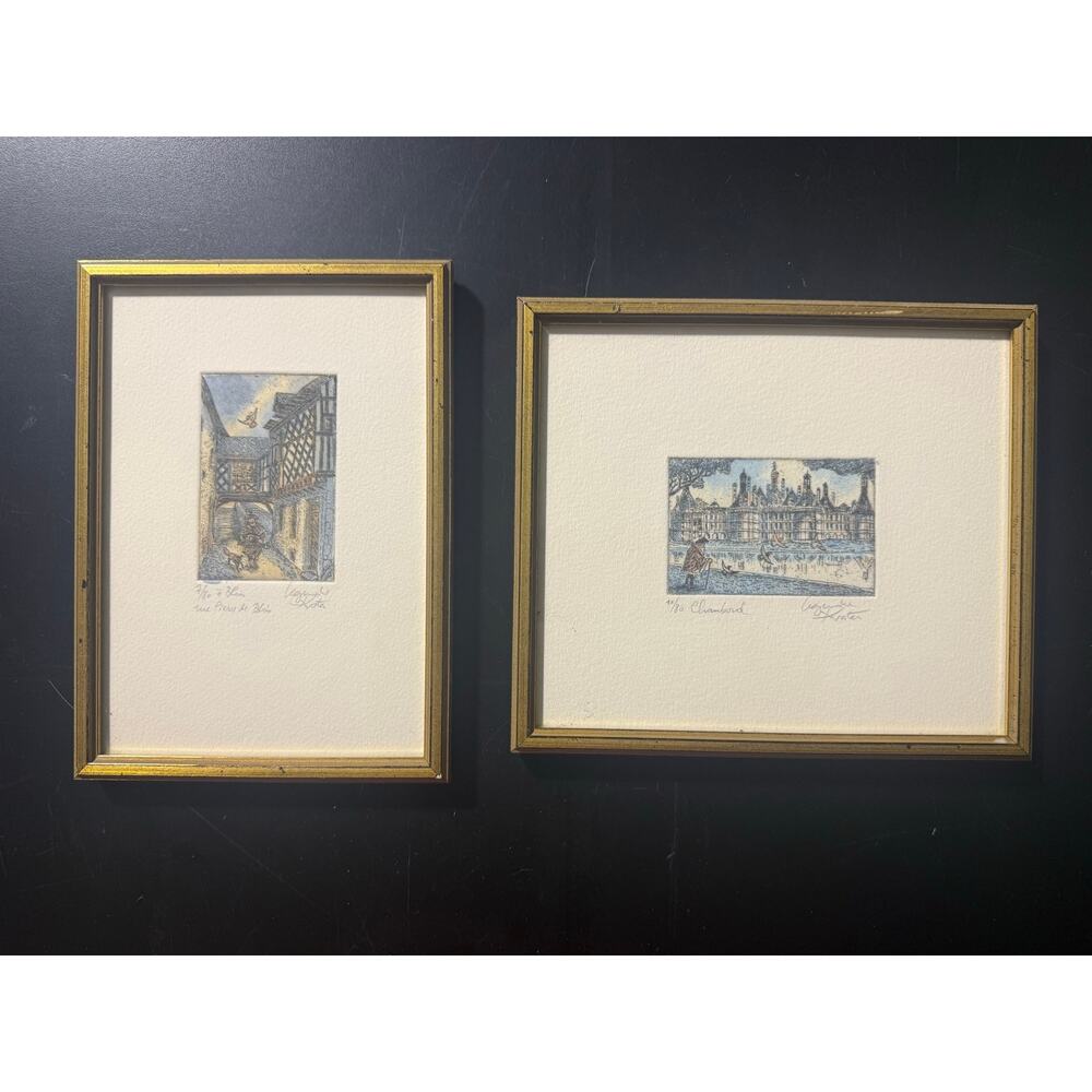 Signed Philippe Legendre-Kvater Limited Edit "rue Pierre à Blois" and "Chambord"